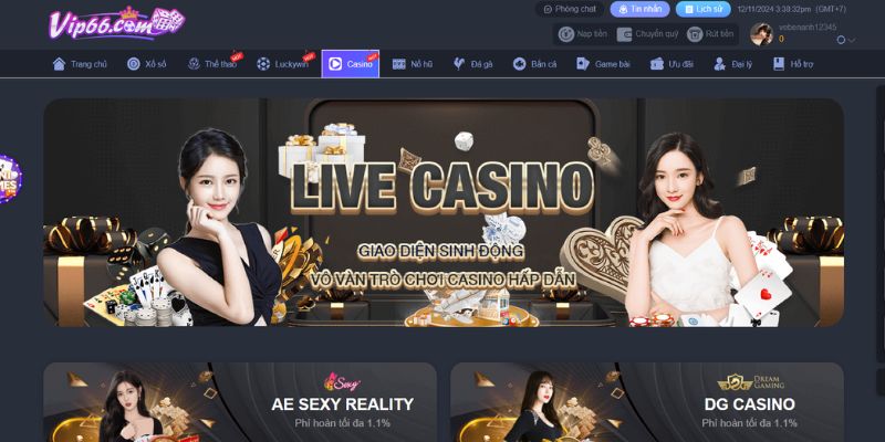 Giới thiệu tổng quan về Live casino VIP66